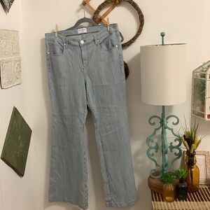 Lane Bryant Mid Rise Flare Pinstripe Pants Size 18